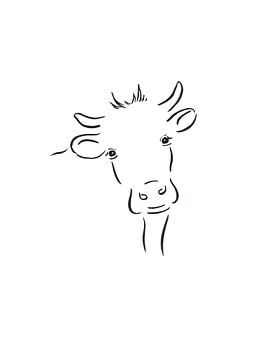 Portrait d'une douce vache sur Karen Kaspar