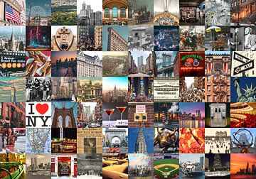 Typisch New York - collage van beelden van de stad en historie