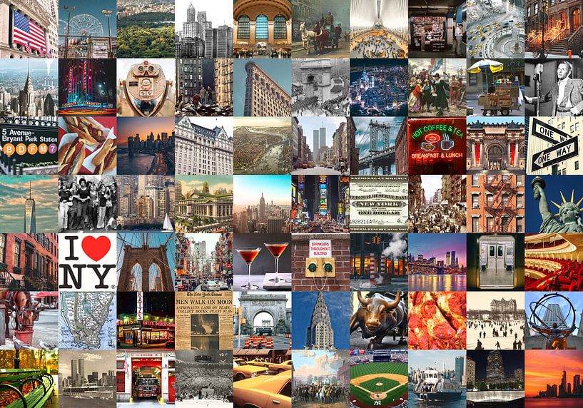 Typique de New York - collage d'images de la ville et de son histoire par Roger VDB