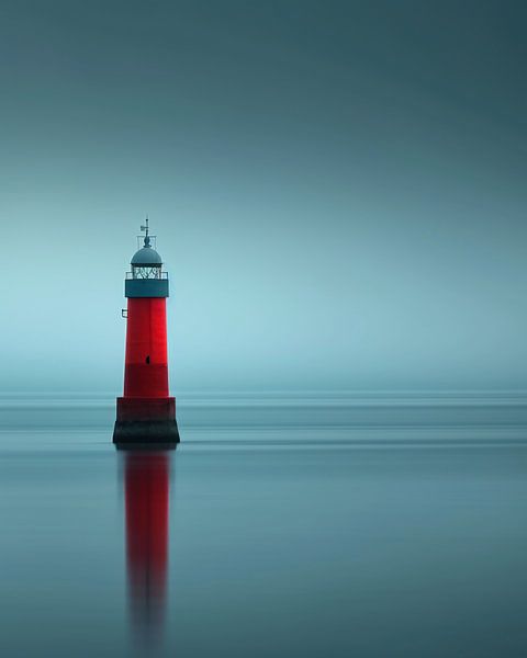 Eenzame vuurtoren van fernlichtsicht