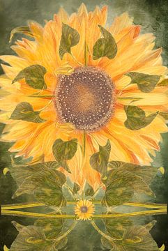 Art-Nouveau muur-kunst De Zonnebloem van ArtWorks Saranda in 't Veld