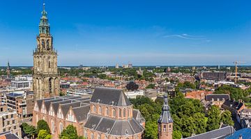 Martinitoren en kerk in de skyline van Groningen