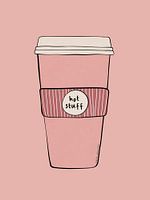 Kaffee zum Mitnehmen | Illustration eines Kaffeebechers mit Text