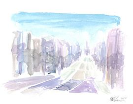 Scène de rue d'Edimbourg au crépuscule