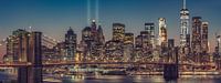 La ligne d'horizon de Manhattan vue du pont de Manhattan au crépuscule par Nico Geerlings Aperçu