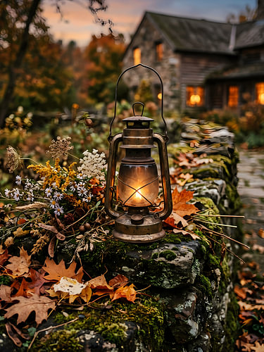 Autumn Lantern, Cozy Cottagecore Fall Decor