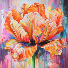 Abstrakte Tulpe Farbenfroh und Modern von Wilma Mesman