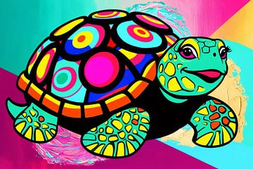 Abstracte kleurrijke schildpad van Art & Soul Creations
