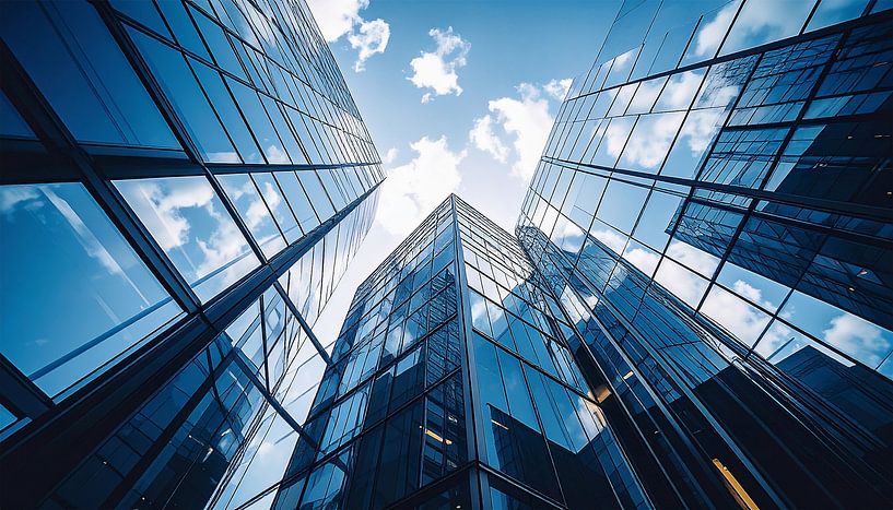 Tower block with reflection by Mustafa Kurnaz