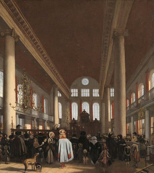 Interior of the Portuguese Synagogue in Amsterdam, Emanuel de Witte by Masterful Masters