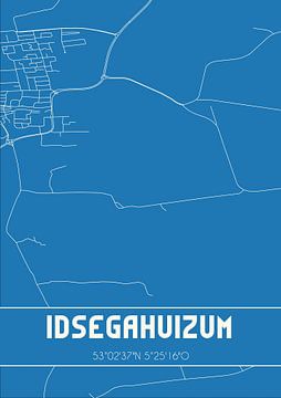 Blaupause | Karte | Idsegahuizum (Fryslan) von Rezona