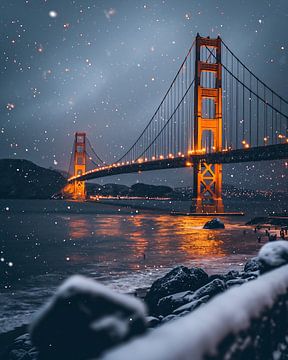 Sneeuwval op de brug van fernlichtsicht