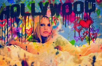 Brigitte Bardot Pop Art Collage - Hollywood von Felix von Altersheim