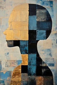 Gesicht im Spiel von Licht und Schatten von Poster Art Shop