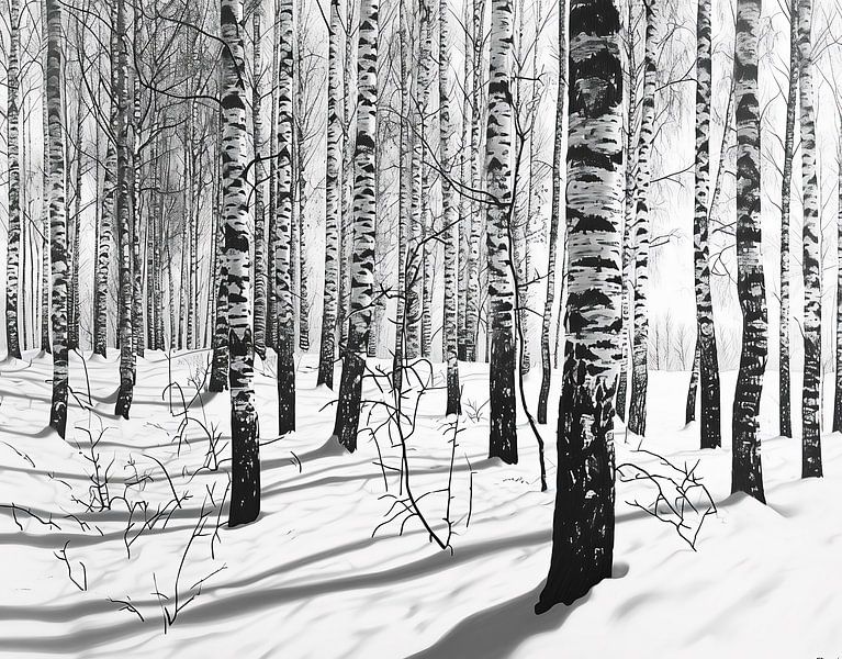 Birkenwald im Winter von fernlichtsicht