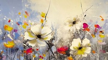 Abstracte Bloemen Schilderij van Dakota Wall Art