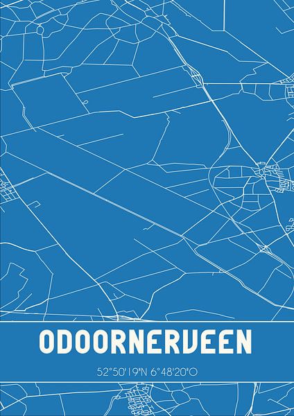 Blueprint | Map | Odoornerveen (Drenthe) by Prints of Place