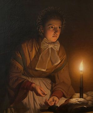 At the candle light, Petrus van Schendel