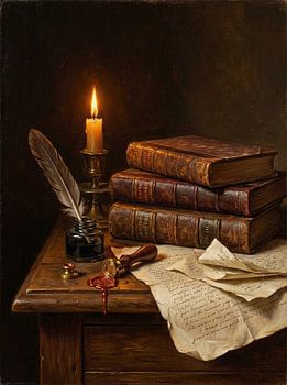 Old Books and Quill — Antique Desk