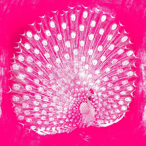 Japanischer Pfau in Pink von Mad Dog Art