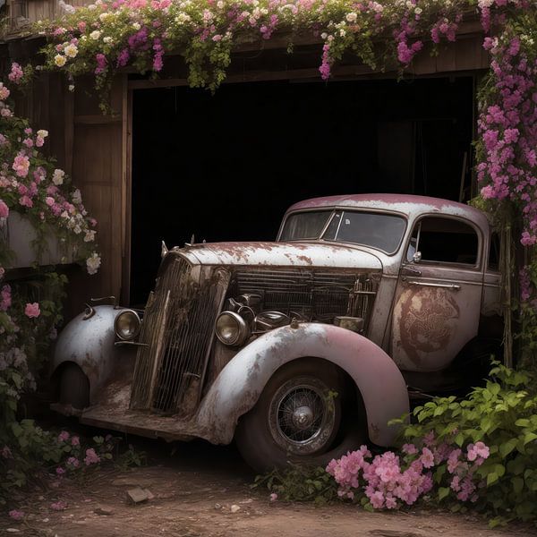 Old car in an old barn by Brian Morgan