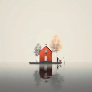 Verlassene Oase: das kleine rote Haus