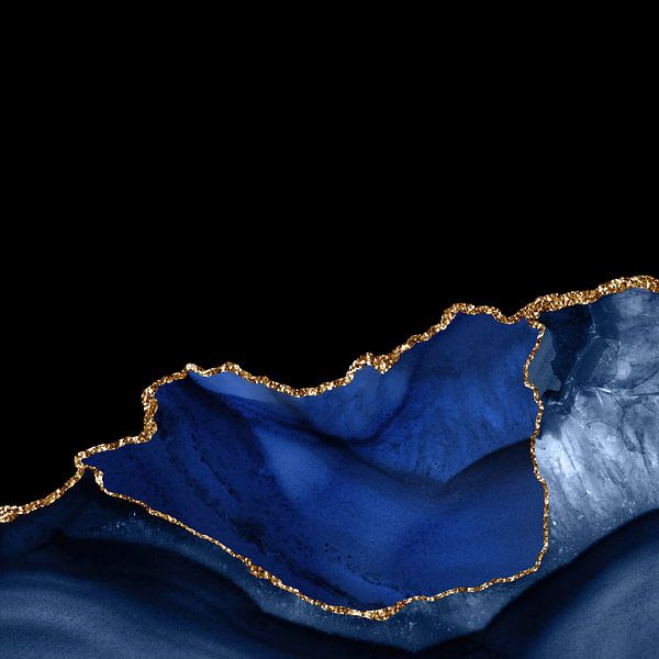 Marineblau &amp; Gold Achatstruktur 06 von Aloke Design