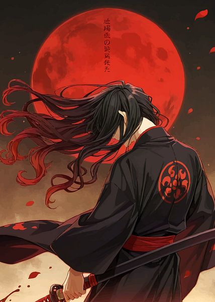 Ronin Samurai unter rotem Blutmond von MIROKKU