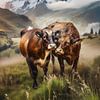 Des vaches dans les montagnes sur Marjolein Deelen