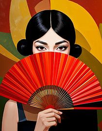 Woman with fan by Martine Affre Eisenlohr