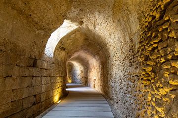 Access tunnel to the auditoriums. The ruins of the Teatro Romano de Cádiz, Andalusia, Spain by Fotos by Jan Wehnert