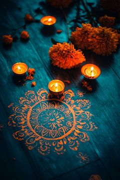 Magic lights and flowers by Poster Art Shop