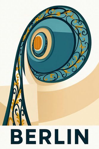 Spiral Staircase Berlin – Architecturale kunstposter van Sabine Wagner
