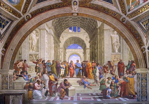 De school van Athene, Raffaello Sanzio da Urbino