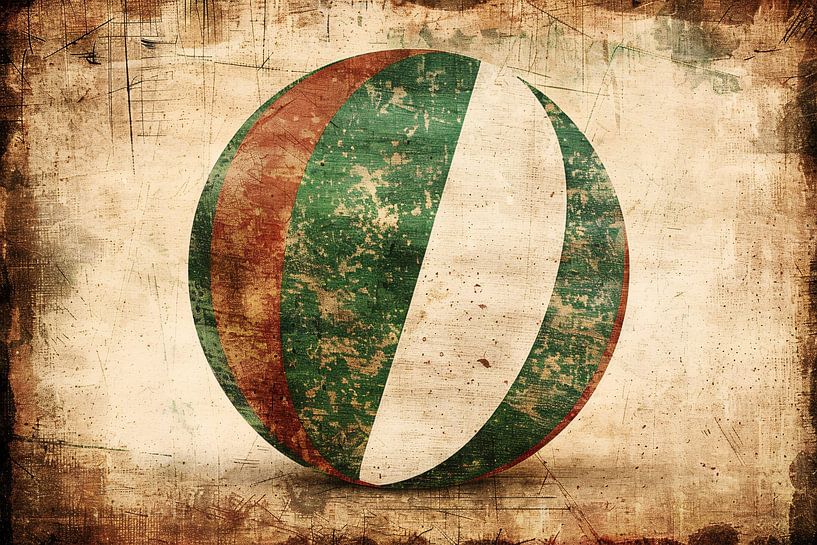 Grün auf Weiß: Abstrakte Komposition von Art & Soul Creations