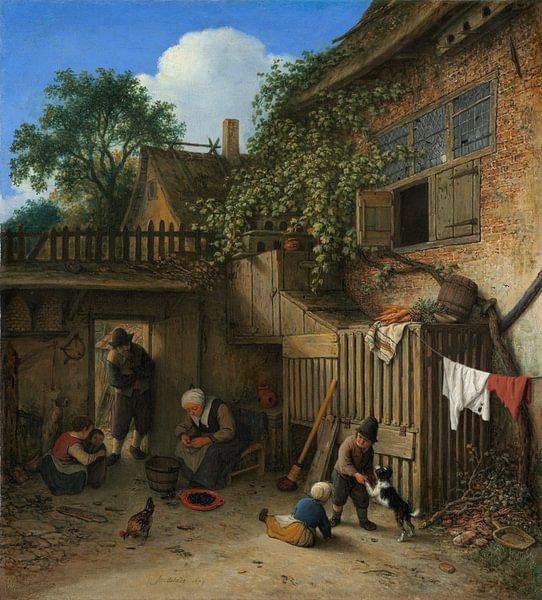 Le cottage Dooryard, Adriaen van Ostade par Des maîtres magistraux