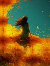 Etherische dame in een gouden veld van Ramy Salah Hefny thumbnail