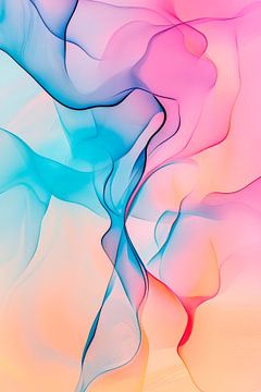 Zachte lagen van kleur in beweging van Poster Art Shop