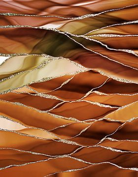 Desert Hot Copper Marble Landscapes by Floral Abstractions