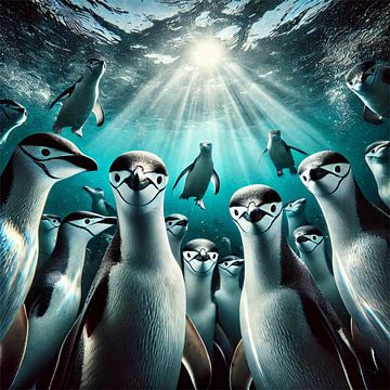 Groep pinguïns van Eric Nagel