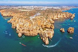 Aerial view of Ponte Piedade near Lagos in Portugal by Eye on You