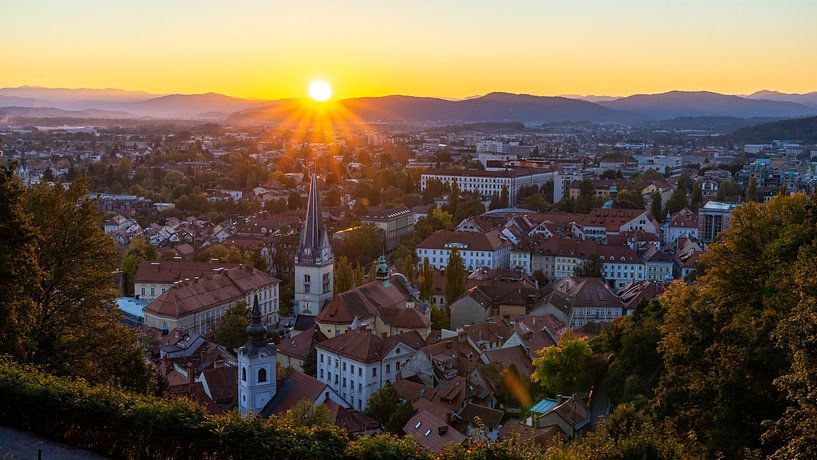 Sunset over Ljubljana, Slovenia by Jessica Lokker