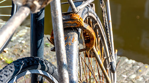 Fahrrad abgeschlossen.