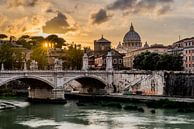 Sonnenuntergang in Rom - Blick auf den Vatikan von Marco Schep Miniaturansicht