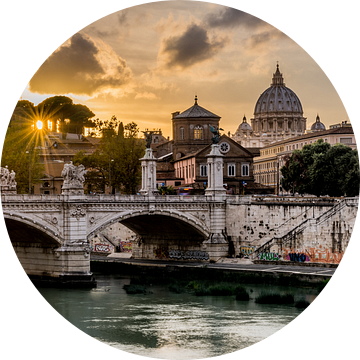 Sunset Rome - Uitzicht op het Vaticaan van Marco Schep