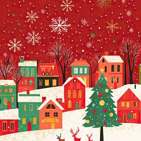Decorated Christmas tree by Wonderful Art