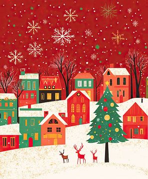 Decorated Christmas tree by Wonderful Art