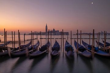 Venetië - Gondels op het San Marcoplein bij zonsopgang van t.ART