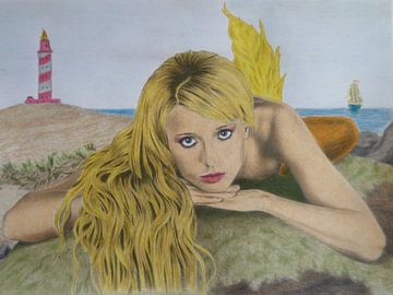 sweet mermaid van Edith Boogaard van den