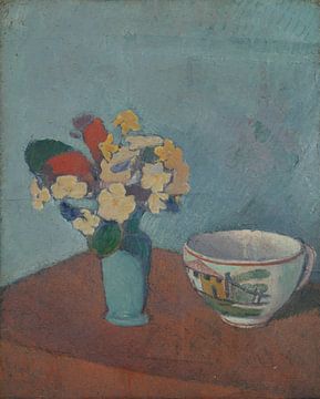 Émile Bernard-Vase met bloemen en bekers